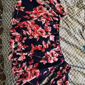 Aqua off the shoulder floral top